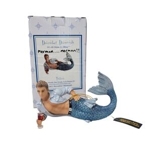 December Diamonds 2013 Triton Merman Ornament Blue Tail Retired‎ Rare Box
